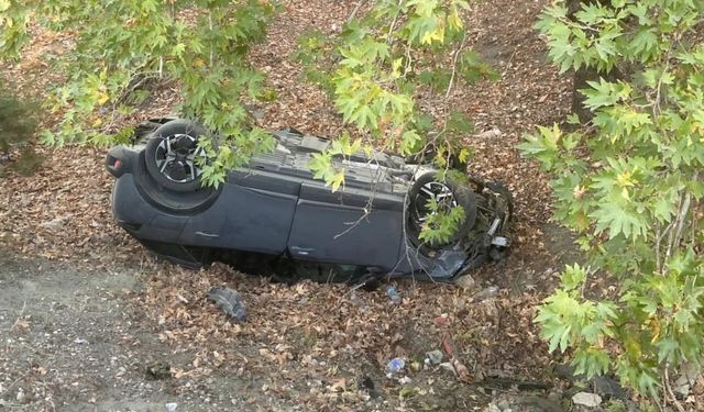 Otomobil şarampole yuvarlandı: 1 yaralı