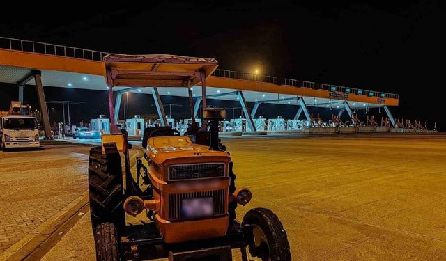 Otoyolda traktörle seyir halindeki sürücüye ceza