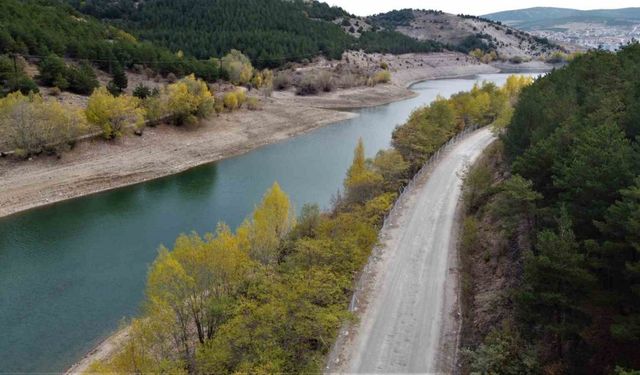 Yozgat’ta ağaçlar sonbahar renklerine büründü