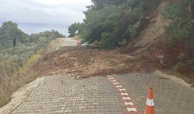 Düşen kaya parçası toprak kaymasına sebep oldu