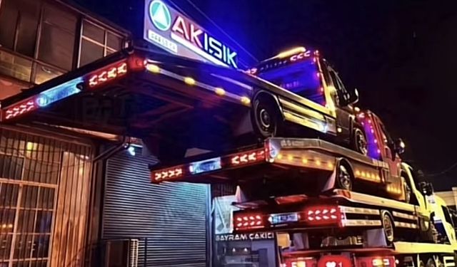 Çekici operatöründen şaşırtan gösteri