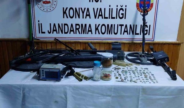 Konya’da jandarma ekiplerinden tarihi eser operasyonu