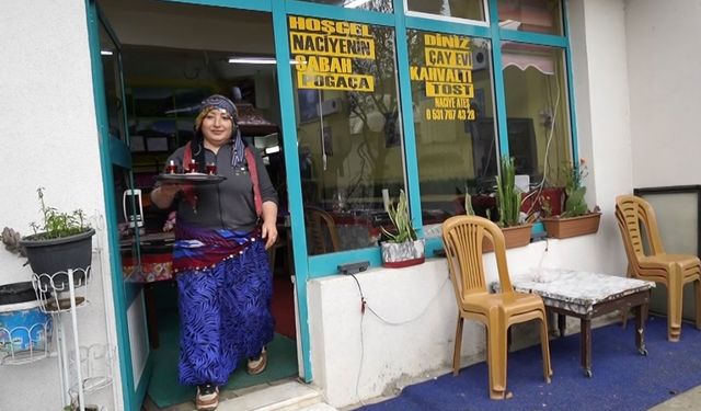 Tatil için geldiği yaylada çay ocağı açtı