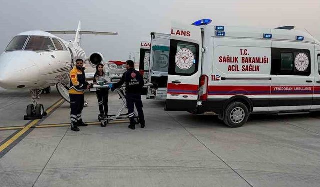 Hava ambulansı 6 günlük bebek için havalandı