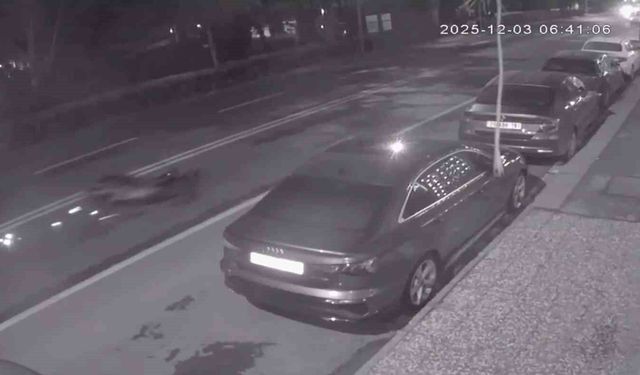 Hayatını kaybeden motosikletlinin kaza görüntüleri