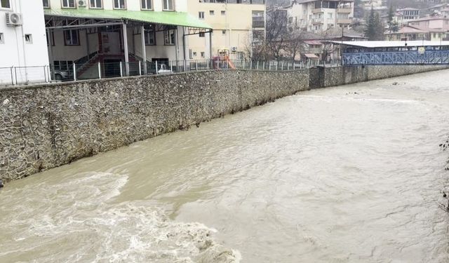 Kuruyan dereler yağışla coşmaya başladı