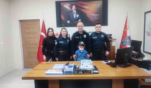 Lösemiyi yenen çocuk bir günlüğüne polis oldu