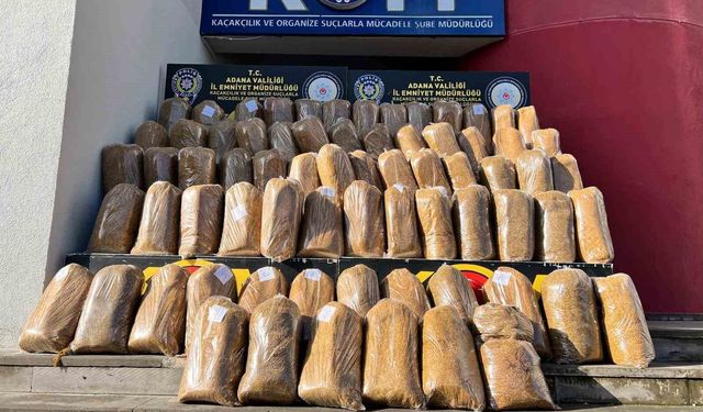 1 ton kaçak tütün ele geçirildi