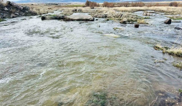 Baharın habercisi dere suları akmaya başladı