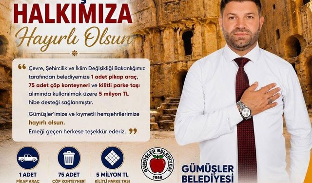 Gümüşler Belediyesi'ne bakanlıktan büyük hibe desteği