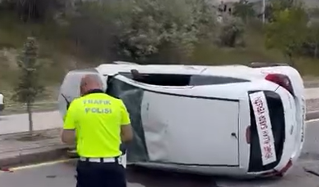 Niğde’de otomobil takla attı