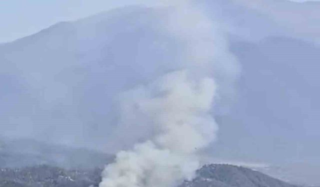 Ormanlık alana yakın bölgede arazi yangını çıktı