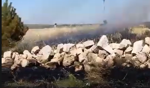 Çarıklı Köyü'nde ekin yangını