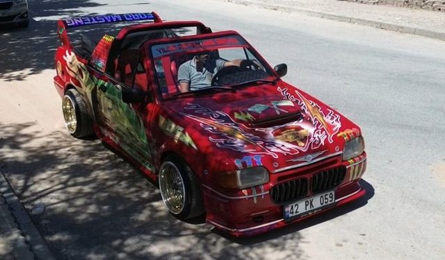 Ustalığını hayaline yansıttı, aracını Şimşek McQueen’e çevirdi