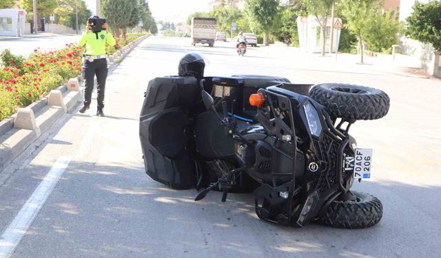Devrilen ATV'deki anne ve oğlu yaralandı