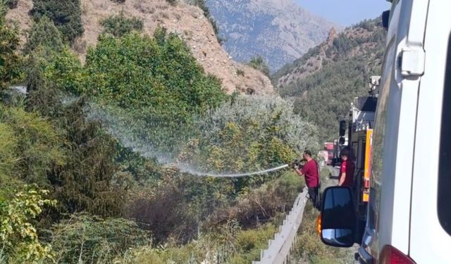 Çiftehan’da otluk alanda yangın çıktı