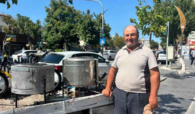 Hurda çamaşır makinesinden bakın ne yaptı!