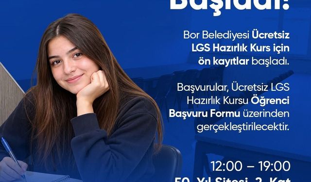 Bor’da LGS’ye hazırlananlar dikkat! Başvurular başladı