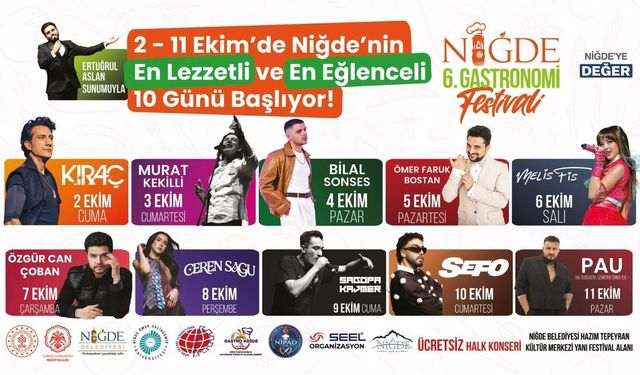 Niğde’de lezzet ve eğlencenin zirvesi başlıyor