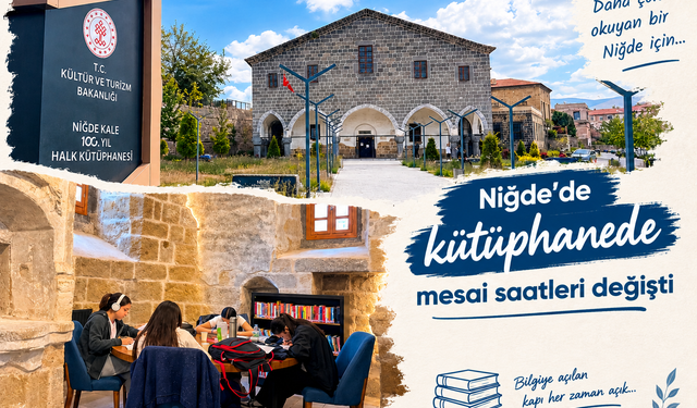 Niğde’de kütüphanede mesai saatleri değişti