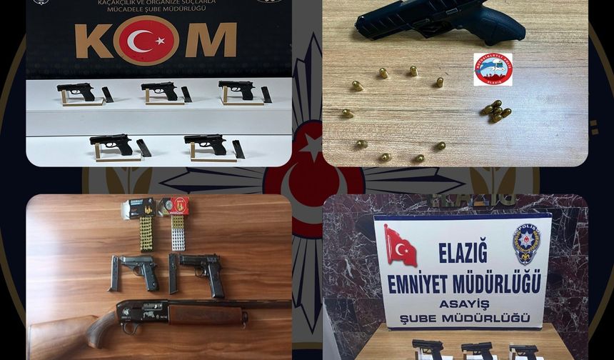 Elazığ’da 12 adet ruhsatsız silah ele geçirildi: 6 tutuklama