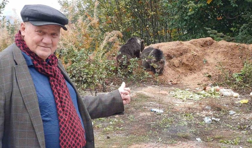 Annelerini kaybeden yavru ayılar, ilçenin maskotu oldu