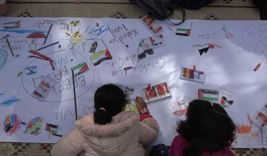 "Filistinli çocuklar için çiz" etkinliği