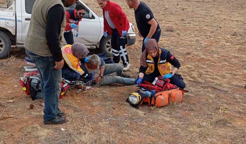 Dağda kalp krizi geçiren çobanın imdadına hava ambulansı yetişti