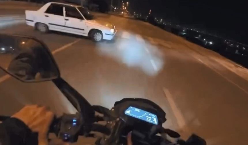 Motosikletli çiftin kaza anı kamerada