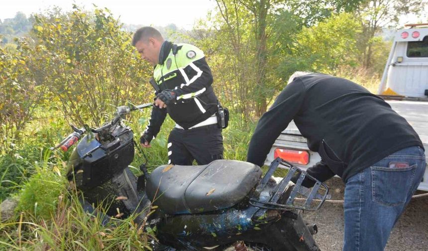 Dere yatağında terk edilmiş motosiklet bulundu