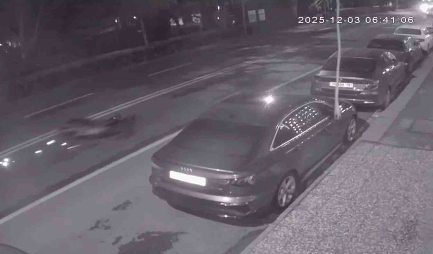 Hayatını kaybeden motosikletlinin kaza görüntüleri