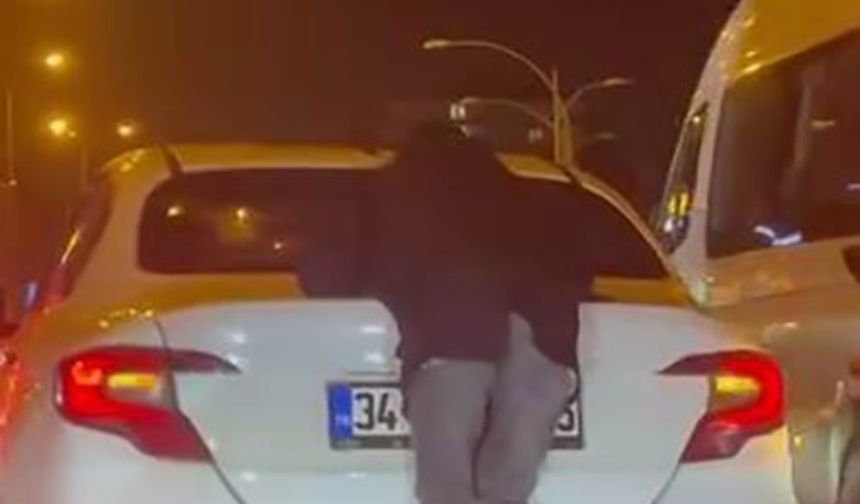Hem kendini hem trafiği tehlikeye attı
