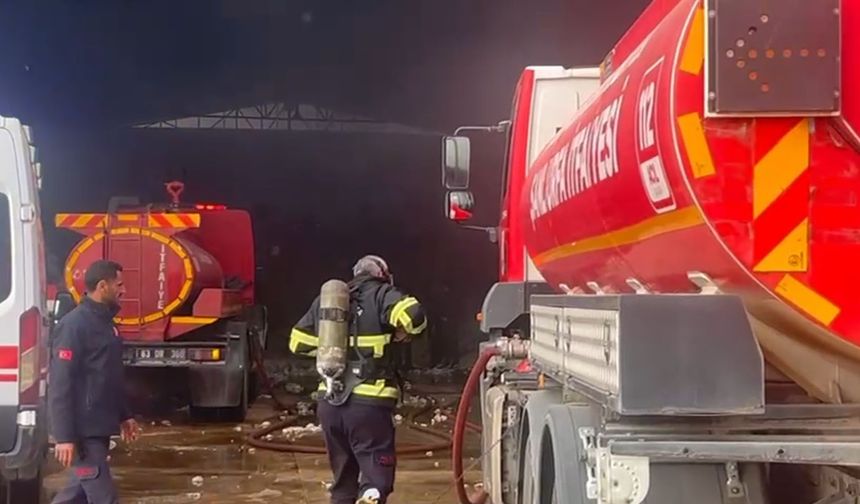 Pamuk fabrikasında yangın