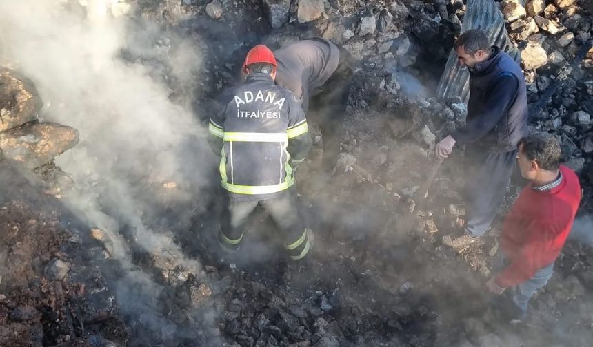 Yangında evi küle dönen yaşlı kadının cenazesine ulaşıldı