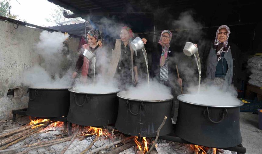 Dalında 5 TL olan turunç, kadınların elinde kara kazanda değer kazandı