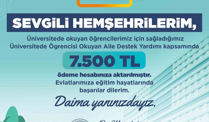 22 milyon TL'lik destek ödemeleri öğrencilerin hesaplarına aktarıldı