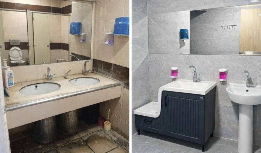 Hastanede lavabo alanları yenilendi