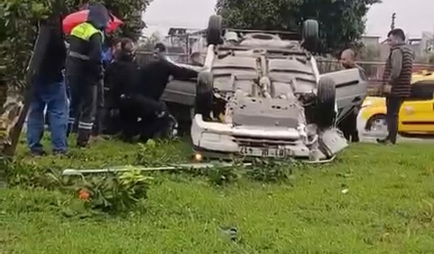 Otomobil takla attı: 1 yaralı