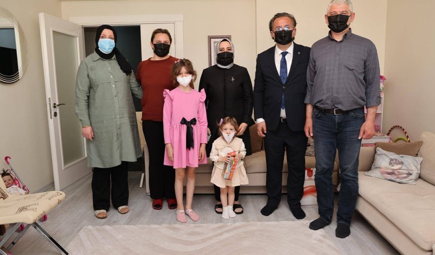 Evde eğitim alan Görkem’e moral ve destek