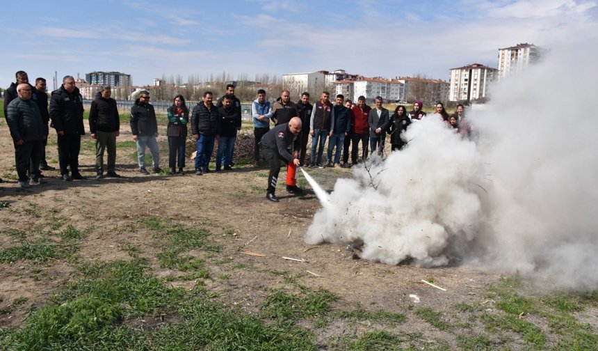 Patates Araştırma Enstitüsü'nde yangın tatbikatı yapıldı
