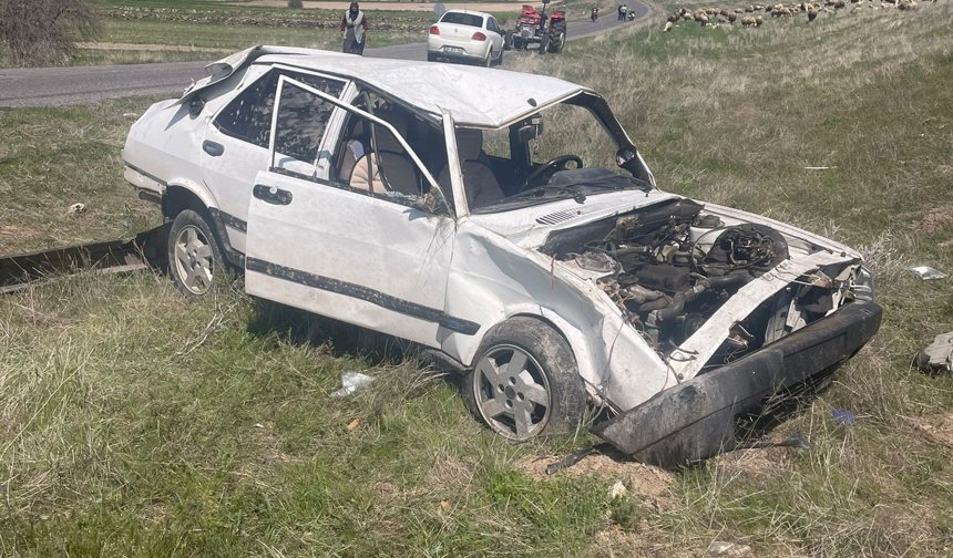 Seyir halindeki otomobil yoldan çıktı, takla attı