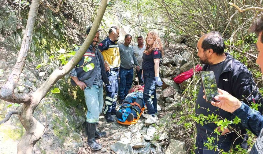Uçurumdan düşen vatandaş yaralandı
