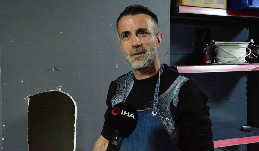 Duvar boşluğunda 3 gün mahsur kalan kediyi iş yeri sahibi kurtardı