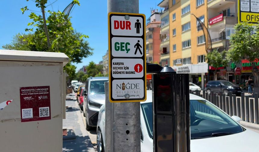 Niğde'de bazı akıllı yaya butonları kaldırıldı
