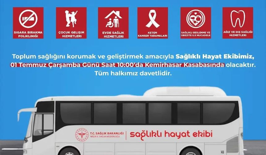Niğde’de Sağlıklı Hayat Ekibi Kemerhisar’da vatandaşlarla buluşacak
