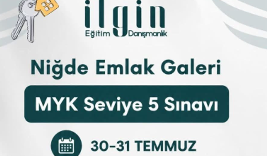 Niğde'de MYK belgesi için sınav düzenlenecek