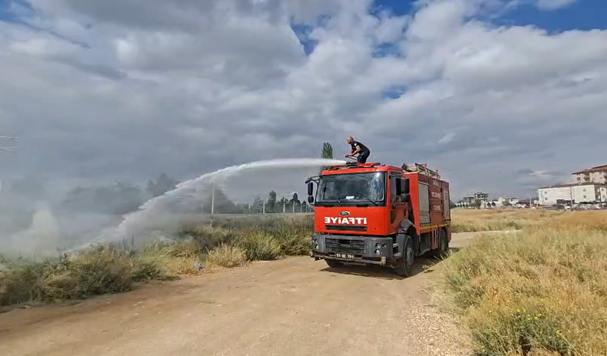 Niğde'de otluk alanda yangın