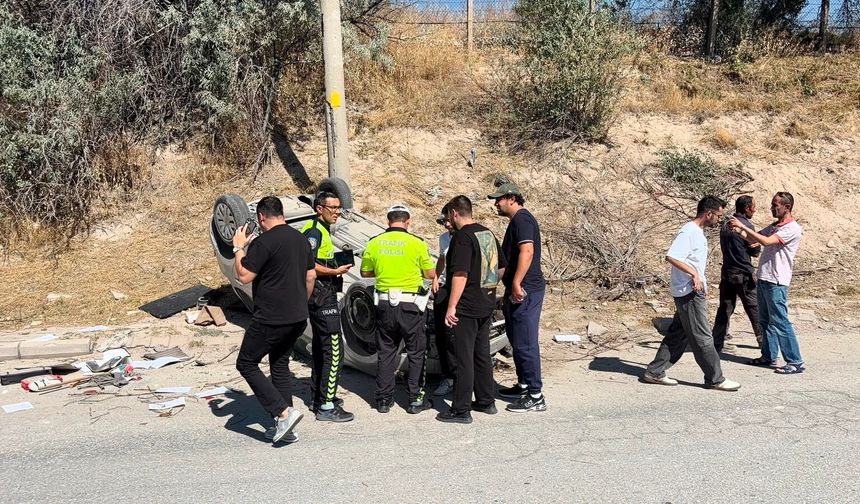 Niğde’de kontrolden çıkan otomobil takla attı: 1 yaralı