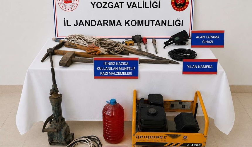 Kaçak kazıda çeşitli malzemeler ele geçirildi