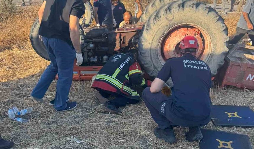Traktör ve otomobil kaza yaptı 2 yaralı